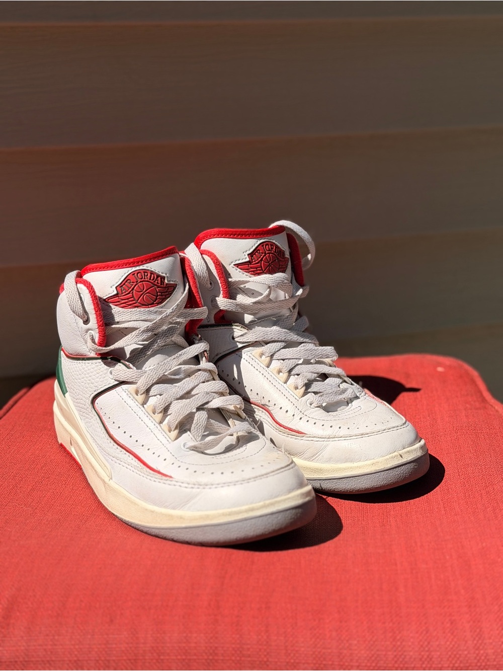 Jordan Kids' Mid-Top Sneakers in White and Red